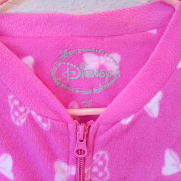 Disney pink fleece Minnie Mouse footed onsie pajamas - Picture 5 of 7